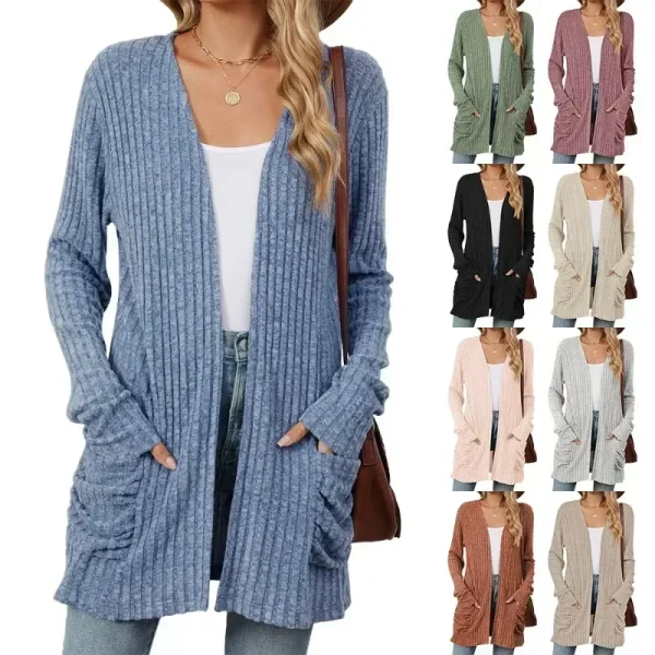 Harajuku Cappotto sottile Cardigan Donna Casual Giacca basic Moda Capispalla Giacche Abbigliamento donna Autunno Streetwear Nuovo Ropa Mujer 5