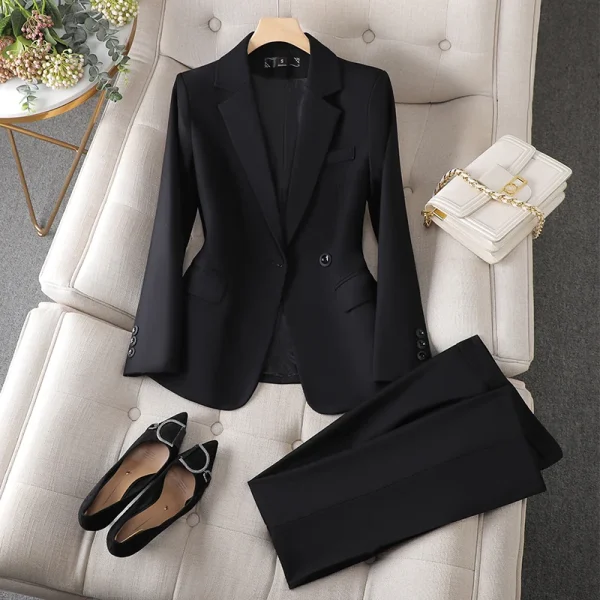 NAVIU grey Suits donna New Autumn Fashion Temerament professionale manica lunga Slim Blazer e pantaloni set Office Lady Work Wear 3