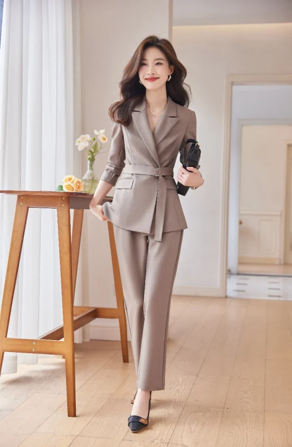 Tailleur pantalone professionale a maniche lunghe per donna, pantaloni alla moda, alta qualità, spettacolo, elegante, nuovo, autunno e inverno 1