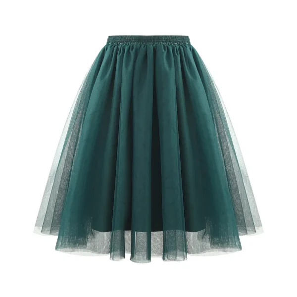 Minigonna in tulle da donna Gonna corta a pieghe in rete a vita alta vintage Gonna tutu femminile autunno inverno per gonna da donna per abiti da festa 6