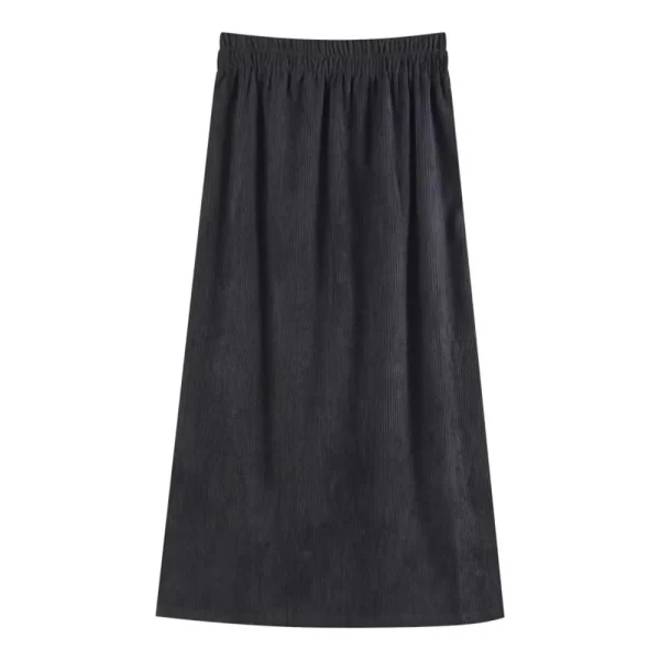 Minigonna a trapezio in velluto a coste a vita alta alla moda per le donne Gonne svasate dimagranti Stile coreano di piccole dimensioni 5