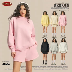 ZODF 2025 Donne di Inverno 350gsm Caldo Pile Felpe Ragazze Femminile Hip Hop Mezza Dolcevita Pullover Marchio di Abbigliamento HY056 1