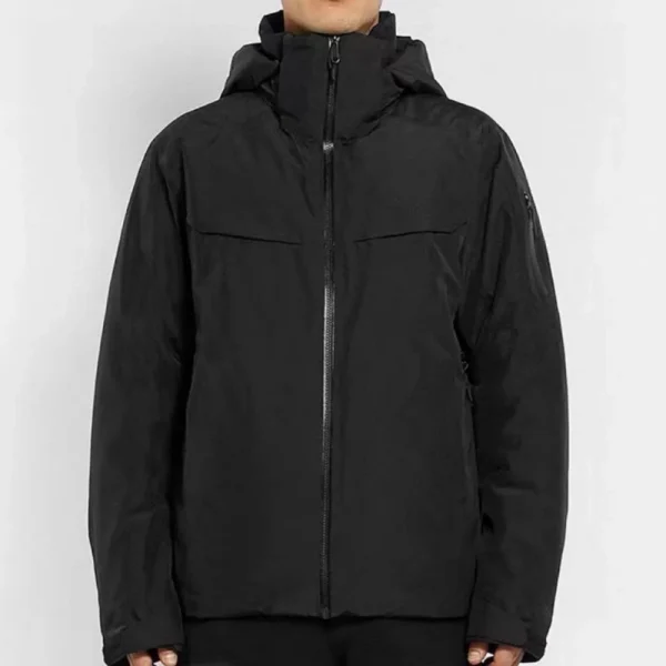 ARC Bird Ricamo Macai Piumino d'anatra Parka Giacca rigida da uomo Cappotto con cappuccio antivento impermeabile per escursionismo in campeggio 6