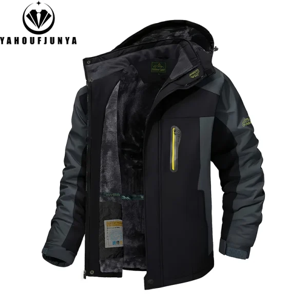 9XL Nuovi Uomini di Inverno Outwear In Pile Caldo Rimovibile Giacca Con Cappuccio Da Uomo Sci All'aperto Giacca A Vento Impermeabile Giacca Casual Cappotto Maschile 1