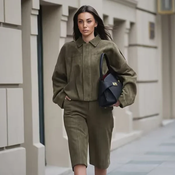 Nuove giacche da donna 2025 Moda autunnale Maniche a pipistrello larghe Giacche da donna eleganti Chic Street Youth Autunno Maniche lunghe Cappotti 3