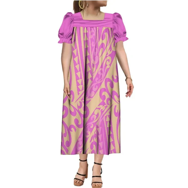 Abito estivo con maniche a sbuffo da donna Mumu abito tradizionale micronesiano e camicia da uomo 9xl coppia Set 3