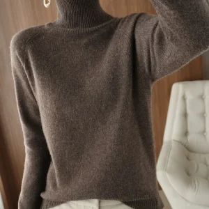 Moda basic autunno inverno maglione di lana merino collo finto pullover di cashmere tinta unita morbido manica lunga abbigliamento top 1
