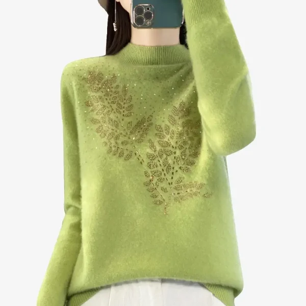 Maglioni da donna spessi caldi autunno inverno collo a lupetto moda pullover manica lunga maglione basic camicia con fondo lavorato a maglia maglione coreano 4