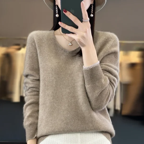2025 maglione di cashmere da donna 100% lana maglione di lana da donna maglione pullover lavorato a maglia maglione autunno e inverno maglione pullover 5