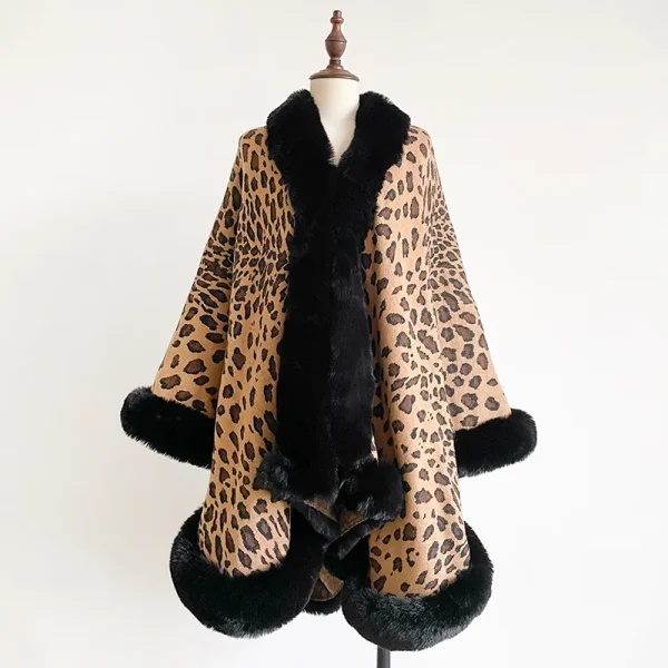 Capispalla da donna con stampa leopardata calda e spessa - Y2K Streetwear e mantello elegante, cappotto, giacca, mantello e poncho per l'autunno inverno 4