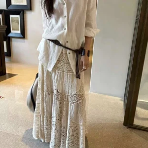 Gonna lunga bohémien con altalena Gonna Boho chic ricamata da donna 2025 Abiti per le vacanze estive 1