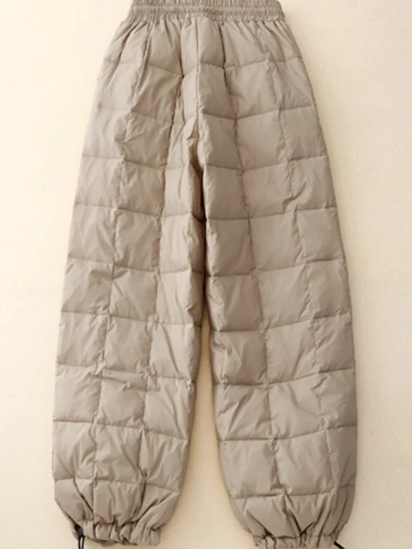 Novità invernale in pantaloni spessi con coulisse pantaloni larghi sportivi casual da donna a vita alta alla moda in tinta unita 5
