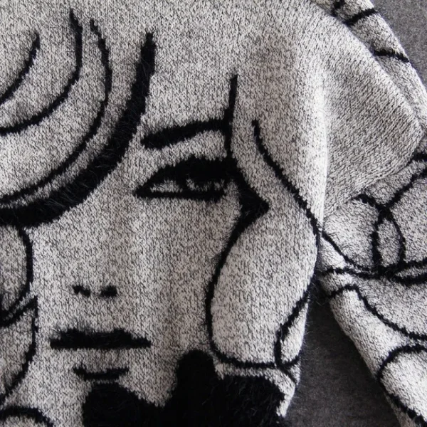 Elegante inverno donna lungo maglione cappotto caldo 2023 figura stampa cardigan per la moda femminile maglione lavorato a maglia sciolto vestiti delle donne 4