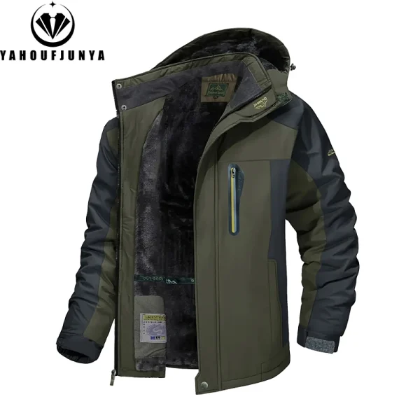 9XL Nuovi Uomini di Inverno Outwear In Pile Caldo Rimovibile Giacca Con Cappuccio Da Uomo Sci All'aperto Giacca A Vento Impermeabile Giacca Casual Cappotto Maschile 2