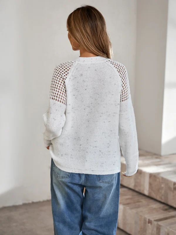 Europa e Stati Uniti autunno e inverno scoppiano maglione lavorato a maglia cava pullover da donna a maniche lunghe 2