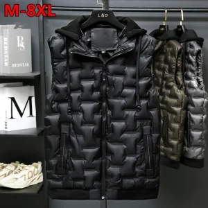 marca Autunno Inverno Nuovi Uomini Gilet di Cotone Giacca Senza Maniche Giù Gilet Giacca Maschile Gilet Casual Cappotto Plus Size 8XL 1