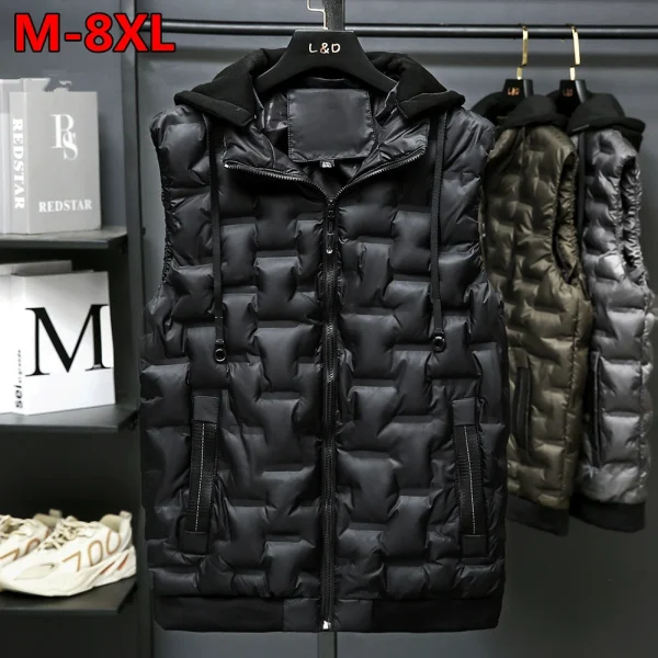 marca Autunno Inverno Nuovi Uomini Gilet di Cotone Giacca Senza Maniche Giù Gilet Giacca Maschile Gilet Casual Cappotto Plus Size 8XL 1