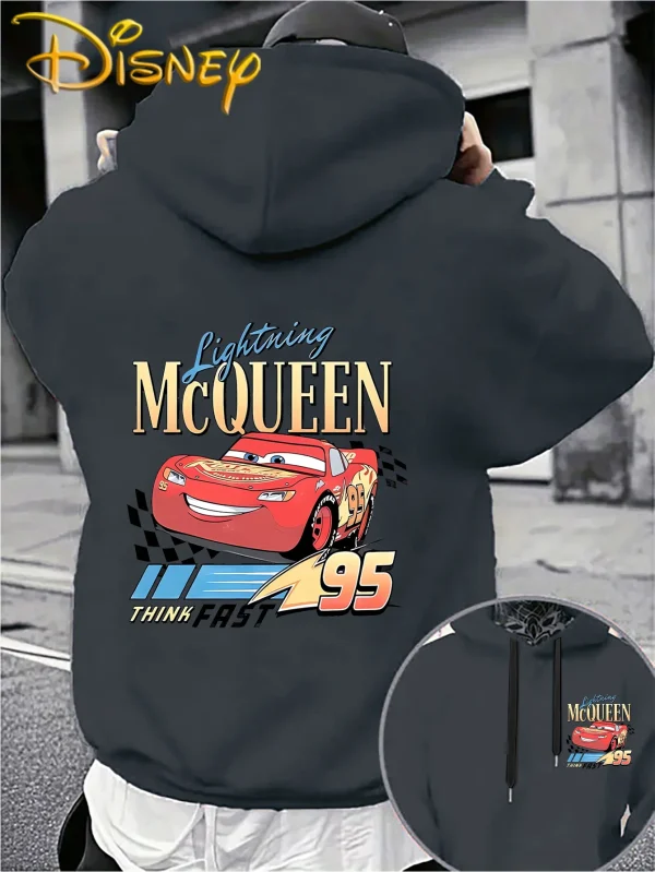 Felpa con cappuccio da uomo Disney Cars Lightning McQueen Autunno Inverno Casual Pullover unisex Felpa Tuta Abbigliamento Felpa con cappuccio oversize 4