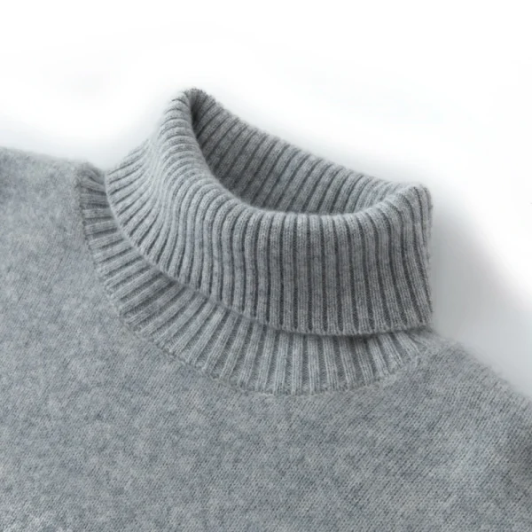 Abbigliamento da uomo spesso 100% maglione lavorato a maglia in cashmere dolcevita pullover autunno inverno tinta unita manica lunga casual top morbidi 2