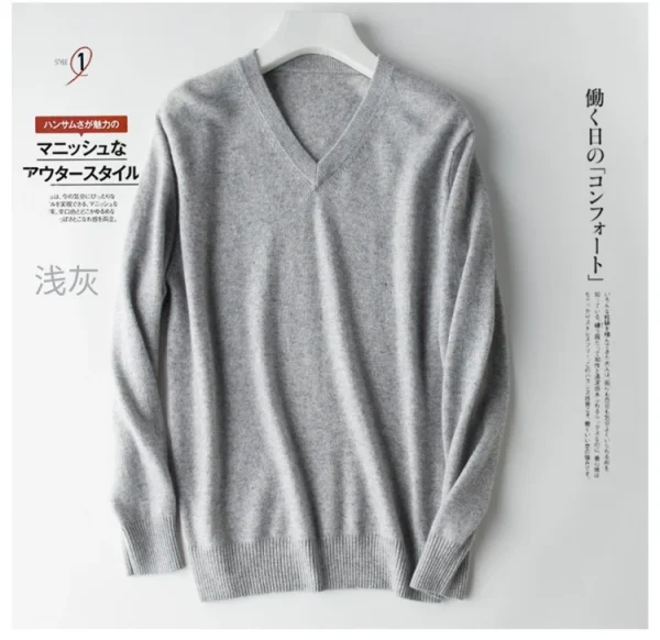 Classico Pullover Con Scollo A V Maglione Da Uomo 2024 Autunno Inverno Cashmere Miscela di Cotone Caldo Maglione Vestiti Pull Homme Uomo Hombres Maglione 2