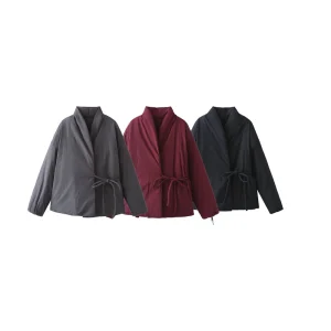2024 Autunno Nuovo Stile di abbigliamento da donna Design alla moda e versatile Senso Giacca in cotone stile kimono doppio petto 1