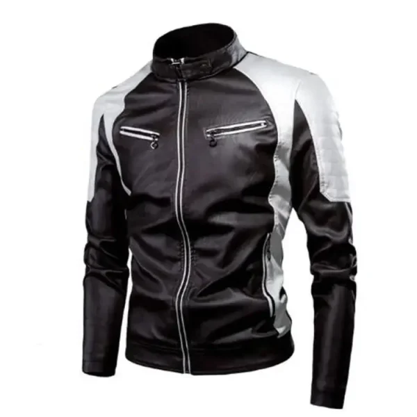 2022 Giacca in pelle da uomo casual alla moda Splice Moto Amazon Vintage Transfrontaliero Primavera Autunno Stile sottile 3