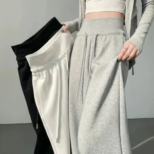 Pantaloni a vita alta alla moda classica da ragazza Pantaloni comodi a gamba dritta da donna Pantaloni coreani larghi casual quotidiani 1