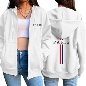 2025 Cappotto con cerniera da donna di nuova tendenza Autunno inverno femminile di alta qualità Comode giacche calde Felpe con cappuccio moda urbana di alta qualità 1