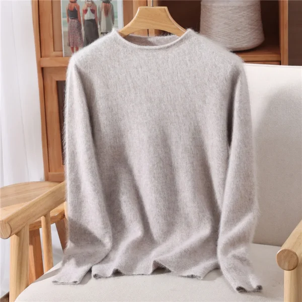 Autunno Inverno Colletto arrotolato 100% visone Cashmere Pullover da donna Alla moda Maglione lavorato a maglia dalla vestibilità ampia Versione coreana di fascia alta 6