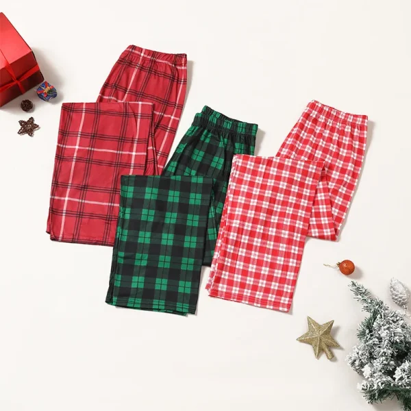 2025 Pantaloni da notte delle nuove donne Stampa allover Look natalizio Pantaloni lunghi in vita elastica allentata morbida Look natalizio Pantaloni da casa femminili 2