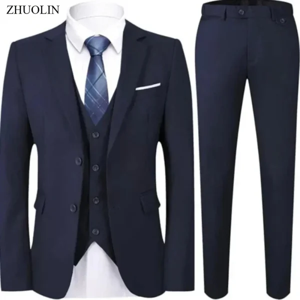 Abito elegante per uomo Matrimonio 3 pezzi 2 set Giacche Gilet Pantaloni Blazer Cappotti slim fit moda completa 2025 Costume classico formale 3