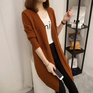 Cappotto di stoffa da donna primavera autunno lunghezza media protezione solare tessuto in poliestere stile sciolto senza collo in pelliccia stile casual confortevole 1