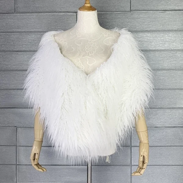 LANMREM Scialle in pelliccia sintetica per le donne Autunno Inverno Nicchia Chic Imitazione pelliccia Mantello da damigella d'onore 2025 Accessori moda 2DB4551 5