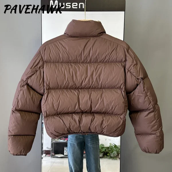 Parka corto da donna autunno inverno tasche con cerniera piumino casual caldo spesso streetwear capispalla femminile antivento slim fit 5