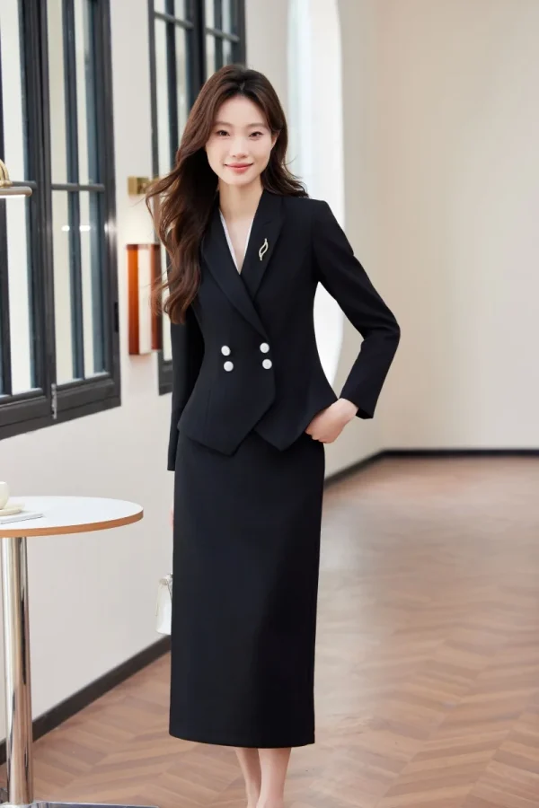 AIYSSA2025 Giacca + gonna da abito in due pezzi da donna professionale alla moda. Squisito, elegante, morbido e confortevole 3