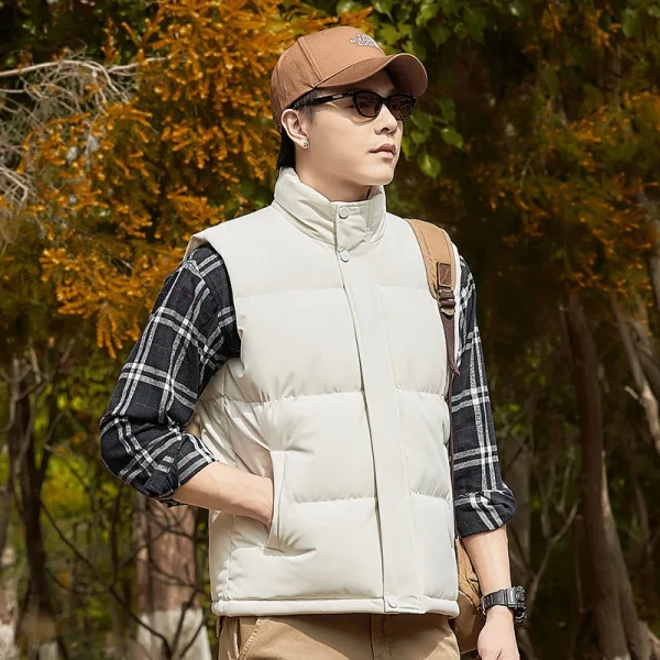 Autunno addensare gilet inverno caldo gilet senza maniche giacca abbigliamento in cotone giacca uomo nuovo piumino cappotti senza maniche 3