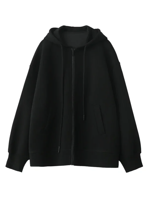 CHIC VEN Felpe da donna Felpe con cappuccio Solido Allentato Casual con cappuccio Top da donna Cappotto da donna Cappotto di media lunghezza Primavera Autunno 2025 5