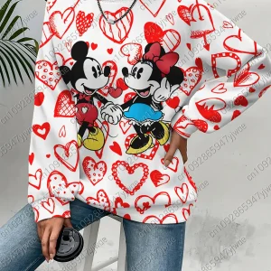 2025 Autumm donna Topolino e Minnie Felpa girocollo con zucca Felpa con cappuccio da donna Femmina Ragazza Top Abbigliamento donna 1