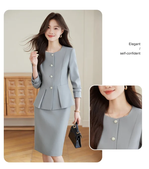 Abbigliamento femminile professionale alla moda, gonna + blazer in due pezzi di alta qualità. Sottile e confortevole, squisito ed elegante 5