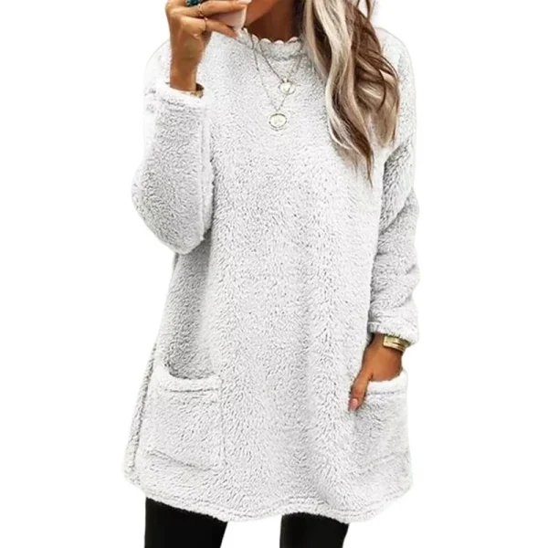 2024 Donne di Inverno Caldo Cappotto Con Cappuccio Streetwear Tasca In Pile Thinken Sweatershirt Autunno Femminile Casual Allentato Abiti Con Cappuccio Magliette E Camicette 3