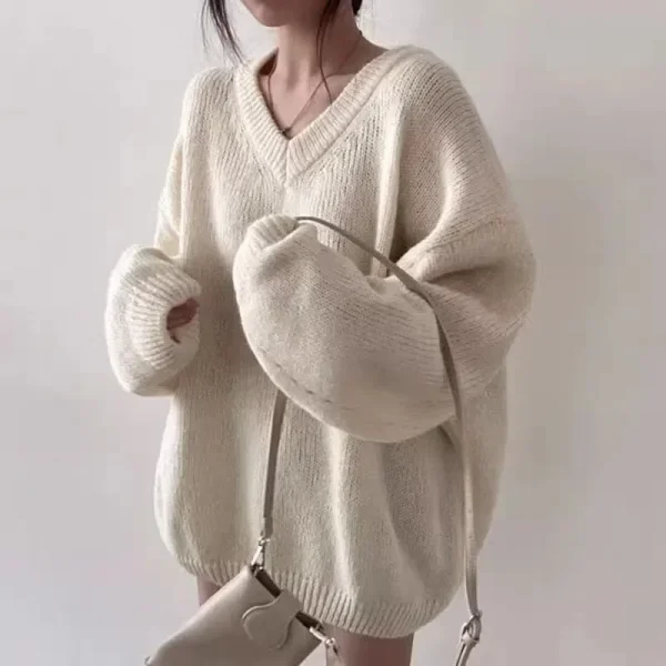 Corea del Sud Dongdaemun Moda Confortevole Nuova Tendenza Abbigliamento Donna Maglia Allentata Casual Manica Lunga Pullover Maglione A222 5