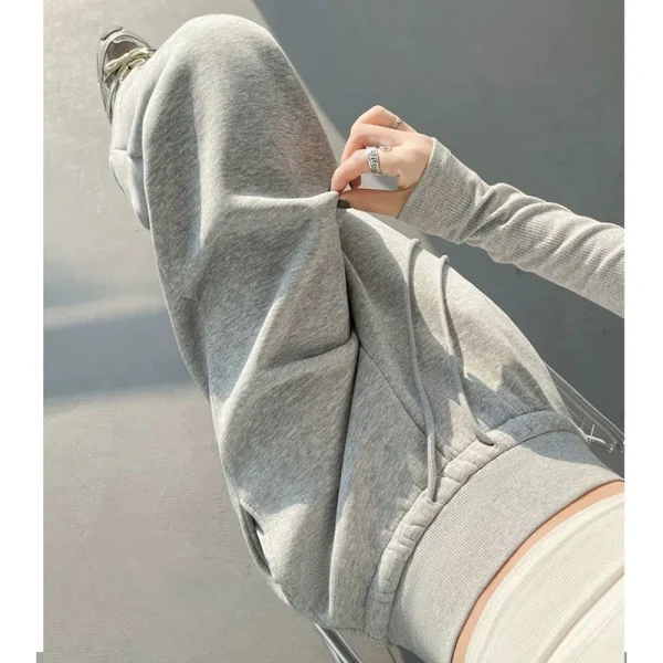 Pantaloni a vita alta alla moda classica da ragazza Pantaloni comodi a gamba dritta da donna Pantaloni coreani larghi casual quotidiani 5