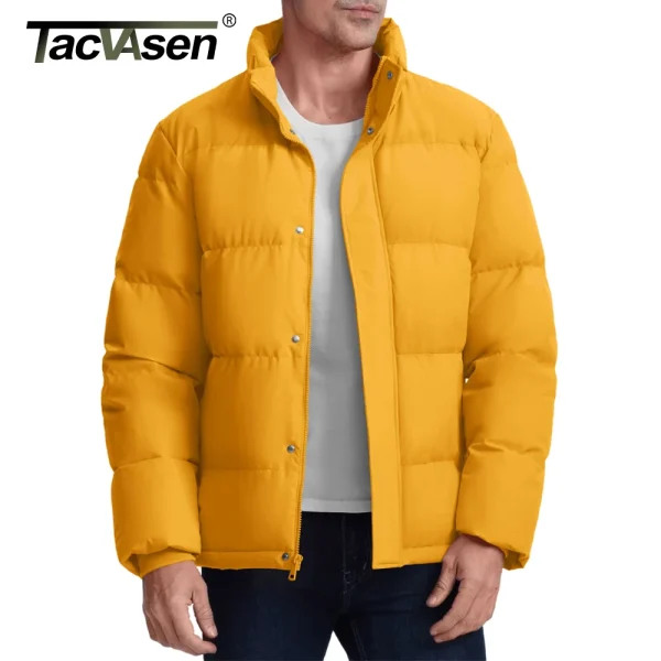 TACVASEN piumini invernali uomo colletto alla coreana giacche trapuntate resistente all'acqua piumino leggero giacca a vento cappotti maschili 3