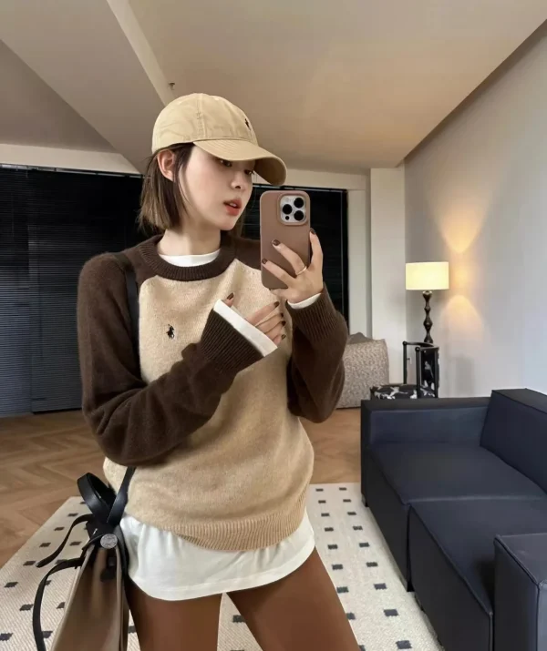 2025 Nuovo maglione di cashmere Donna O-Collo Pullover Casual Top in maglia Autunno/Inverno Moda femminile coreana 1