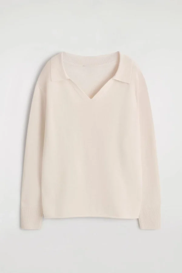 Ethereal MD 2025 cos autunno nuovo stile di maglione lavorato a maglia misto colletto polo standard casual da donna 5