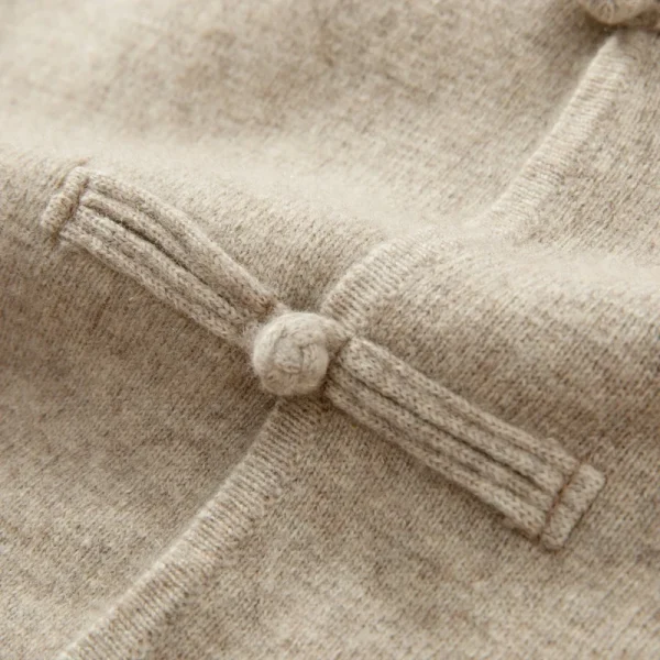 Autunno e inverno nuovo 100% lana merino cardigan da uomo retro Tang suit casual cashmere maglione lavorato a maglia giacca imbottita 4