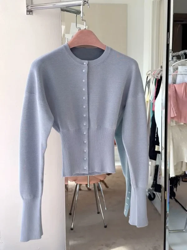 Tossy Autunno Moda Maglieria Cardigan Top Patchwork a costine da donna Slim Casual Cropped Interno Top Cardigan in maglia da donna Outwear 5