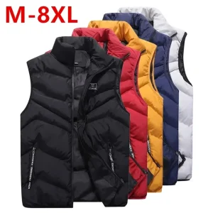 8XL 7XL Plus size gilet da uomo di marca giacca da uomo gilet senza maniche giacche invernali uomo cappotti casual gilet da uomo in cotone addensare gilet 1