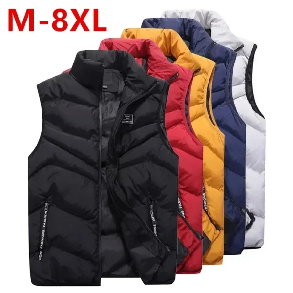 8XL 7XL Plus size gilet da uomo di marca giacca da uomo gilet senza maniche giacche invernali uomo cappotti casual gilet da uomo in cotone addensare gilet 1