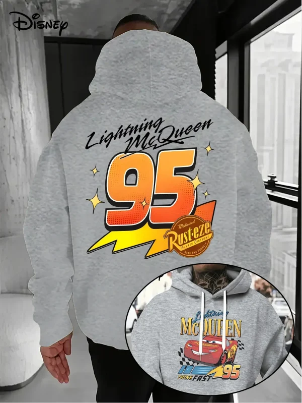 Felpa con cappuccio da uomo Disney Cars Lightning McQueen Autunno Inverno Casual Pullover unisex Felpa Tuta Abbigliamento Felpa con cappuccio oversize 6